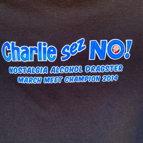 Hanes 2014 Marisa Motorsports Nostalgia Alcohol Dragster March Meet Champion Bla - Picture 13 of 14